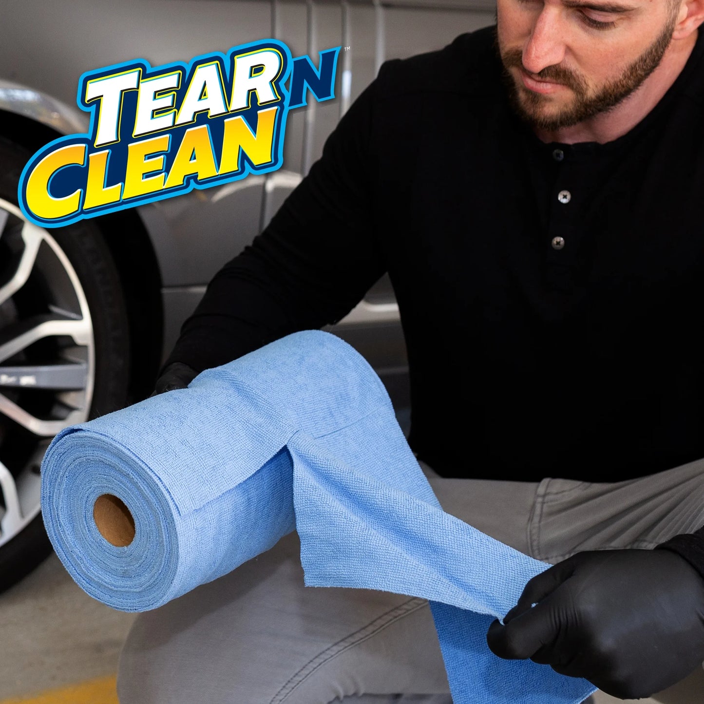 (2 Pack) Tear N Clean Reusable Easy-Tear Microfiber Towels, 12In. X 12In., 100 Pack