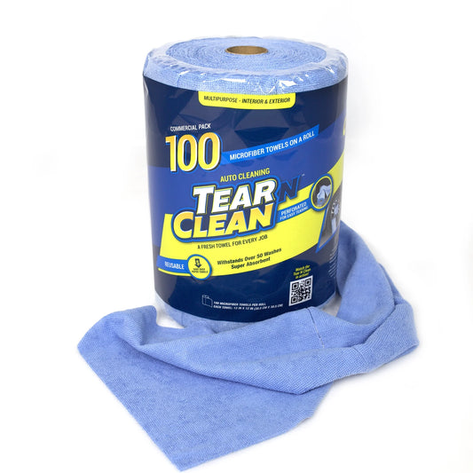 (2 Pack) Tear N Clean Reusable Easy-Tear Microfiber Towels, 12In. X 12In., 100 Pack
